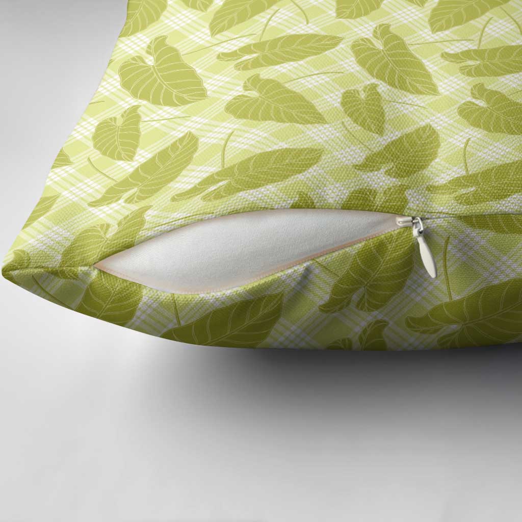 Lime Green Hawaii Kalo Palaka Motifs Pillow Cover Hawaiian Taro Leaves Elegant Vibes LT14 - Polynesian Pride