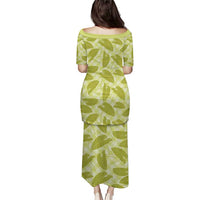Lime Green Hawaii Kalo Palaka Motifs Puletasi Hawaiian Taro Leaves Elegant Vibes LT14 - Polynesian Pride
