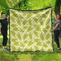 Lime Green Hawaii Kalo Palaka Motifs Quilt Hawaiian Taro Leaves Elegant Vibes LT14 - Polynesian Pride