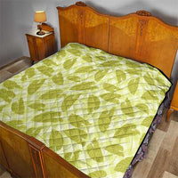 Lime Green Hawaii Kalo Palaka Motifs Quilt Hawaiian Taro Leaves Elegant Vibes LT14 - Polynesian Pride