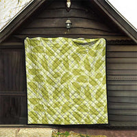 Lime Green Hawaii Kalo Palaka Motifs Quilt Hawaiian Taro Leaves Elegant Vibes LT14 - Polynesian Pride