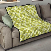 Lime Green Hawaii Kalo Palaka Motifs Quilt Hawaiian Taro Leaves Elegant Vibes LT14 - Polynesian Pride