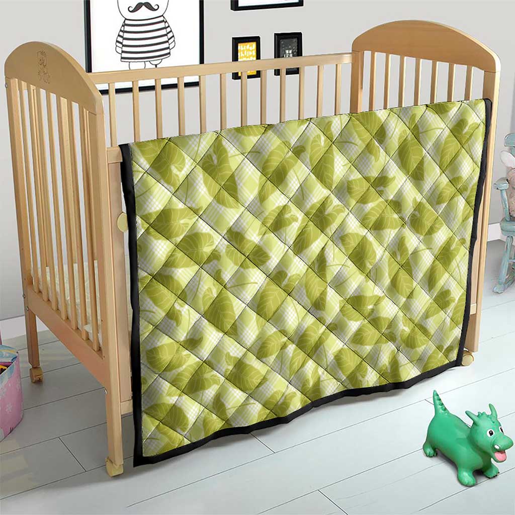 Lime Green Hawaii Kalo Palaka Motifs Quilt Hawaiian Taro Leaves Elegant Vibes LT14 - Polynesian Pride
