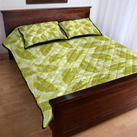 Lime Green Hawaii Kalo Palaka Motifs Quilt Bed Set Hawaiian Taro Leaves Elegant Vibes LT14 - Polynesian Pride