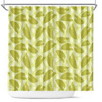 Lime Green Hawaii Kalo Palaka Motifs Shower Curtain Hawaiian Taro Leaves Elegant Vibes LT14 Lime Green - Polynesian Pride