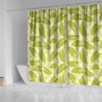 Lime Green Hawaii Kalo Palaka Motifs Shower Curtain Hawaiian Taro Leaves Elegant Vibes LT14 - Polynesian Pride