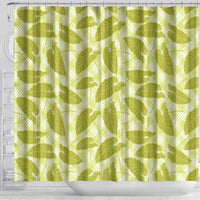 Lime Green Hawaii Kalo Palaka Motifs Shower Curtain Hawaiian Taro Leaves Elegant Vibes LT14 - Polynesian Pride