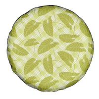 Lime Green Hawaii Kalo Palaka Motifs Spare Tire Cover Hawaiian Taro Leaves Elegant Vibes LT14 - Polynesian Pride