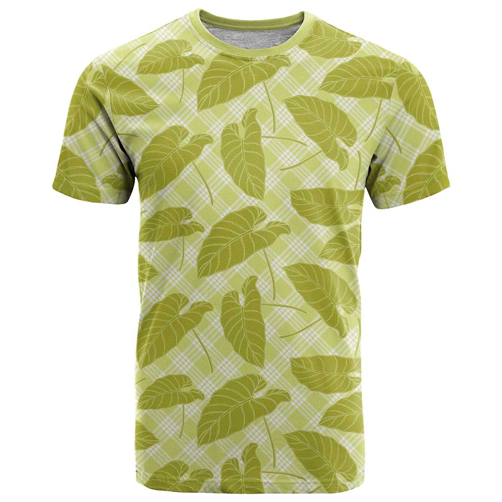 Lime Green Hawaii Kalo Palaka Motifs T Shirt Hawaiian Taro Leaves Elegant Vibes LT14 Lime Green - Polynesian Pride