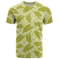 Lime Green Hawaii Kalo Palaka Motifs T Shirt Hawaiian Taro Leaves Elegant Vibes LT14 Lime Green - Polynesian Pride