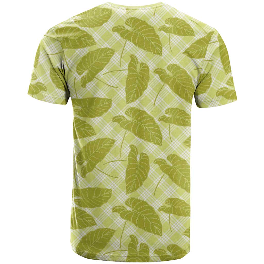 Lime Green Hawaii Kalo Palaka Motifs T Shirt Hawaiian Taro Leaves Elegant Vibes LT14 - Polynesian Pride