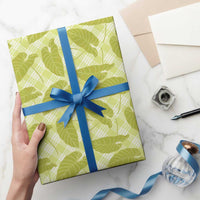 Lime Green Hawaii Kalo Palaka Motifs Wrapping Paper Hawaiian Taro Leaves Elegant Vibes LT14 - Polynesian Pride