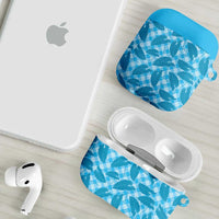 Blue Hawaii Kalo Palaka Motifs AirPods Case Hawaiian Taro Leaves Elegant Vibes LT14 - Polynesian Pride