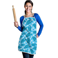 Blue Hawaii Kalo Palaka Motifs Apron Hawaiian Taro Leaves Elegant Vibes LT14 - Polynesian Pride