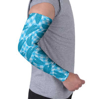 Blue Hawaii Kalo Palaka Motifs Arm Sleeves Hawaiian Taro Leaves Elegant Vibes LT14 - Polynesian Pride