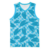 Blue Hawaii Kalo Palaka Motifs Basketball Jersey Hawaiian Taro Leaves Elegant Vibes LT14 Unisex Blue - Polynesian Pride