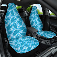 Blue Hawaii Kalo Palaka Motifs Car Seat Cover Hawaiian Taro Leaves Elegant Vibes LT14 One Size Blue - Polynesian Pride