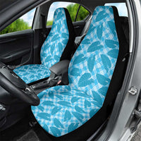 Blue Hawaii Kalo Palaka Motifs Car Seat Cover Hawaiian Taro Leaves Elegant Vibes LT14 - Polynesian Pride