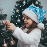 Blue Hawaii Kalo Palaka Motifs Christmas Santa Hat Hawaiian Taro Leaves Elegant Vibes LT14 - Polynesian Pride