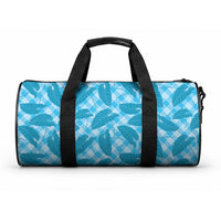 Blue Hawaii Kalo Palaka Motifs Duffle Bag Hawaiian Taro Leaves Elegant Vibes