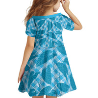 Blue Hawaii Kalo Palaka Motifs Family Matching Puletasi and Hawaiian Shirt Hawaiian Taro Leaves Elegant Vibes LT14 - Polynesian Pride