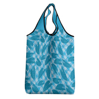 Blue Hawaii Kalo Palaka Motifs Grocery Bag Hawaiian Taro Leaves Elegant Vibes LT14 - Polynesian Pride