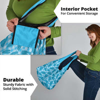 Blue Hawaii Kalo Palaka Motifs Grocery Bag Hawaiian Taro Leaves Elegant Vibes LT14 - Polynesian Pride