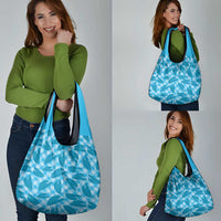 Blue Hawaii Kalo Palaka Motifs Grocery Bag Hawaiian Taro Leaves Elegant Vibes LT14 - Polynesian Pride