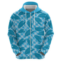 Blue Hawaii Kalo Palaka Motifs Hoodie Hawaiian Taro Leaves Elegant Vibes LT14 - Polynesian Pride