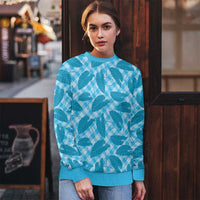 Blue Hawaii Kalo Palaka Motifs Ugly Christmas Sweater Hawaiian Taro Leaves Elegant Vibes LT14 - Polynesian Pride