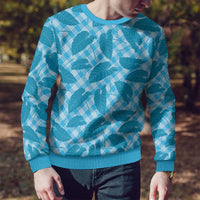 Blue Hawaii Kalo Palaka Motifs Ugly Christmas Sweater Hawaiian Taro Leaves Elegant Vibes LT14 - Polynesian Pride