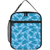 Blue Hawaii Kalo Palaka Motifs Lunch Bag Hawaiian Taro Leaves Elegant Vibes