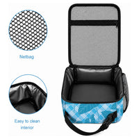 Blue Hawaii Kalo Palaka Motifs Lunch Bag Hawaiian Taro Leaves Elegant Vibes