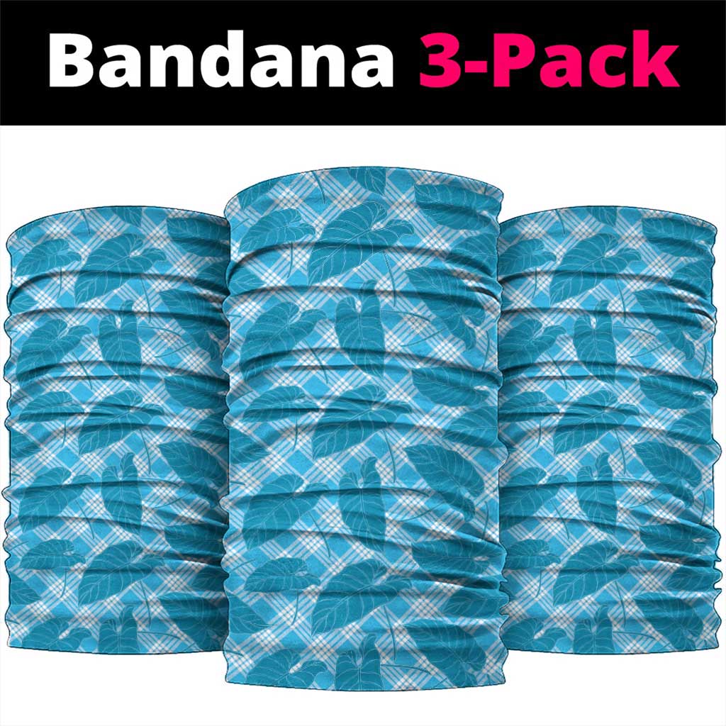 Blue Hawaii Kalo Palaka Motifs Neck Gaiter Hawaiian Taro Leaves Elegant Vibes - Polynesian Pride