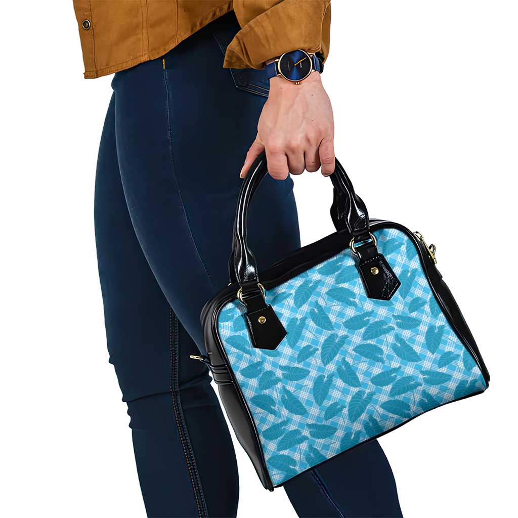 Blue Hawaii Kalo Palaka Motifs Shoulder Handbag Hawaiian Taro Leaves Elegant Vibes - Polynesian Pride