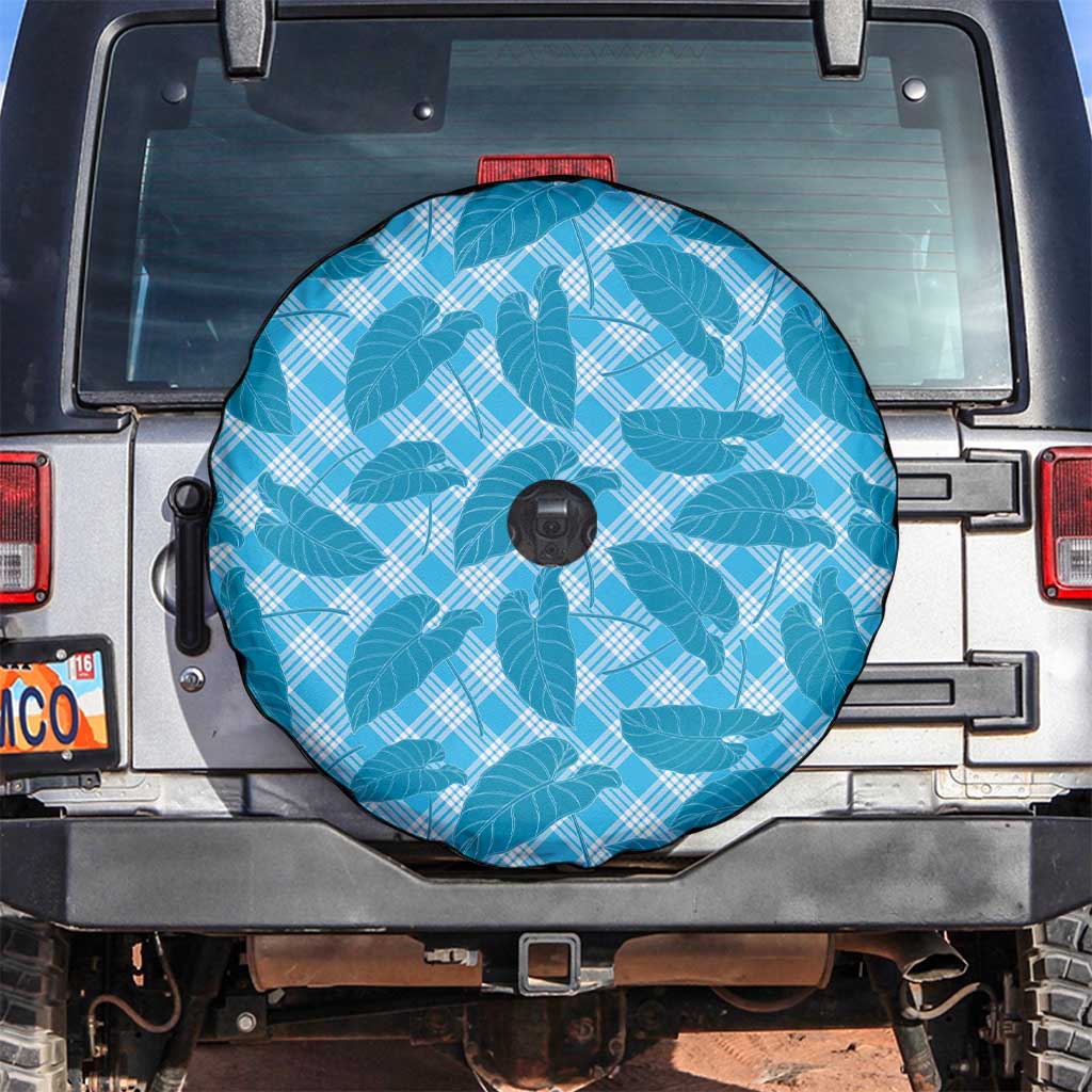 Blue Hawaii Kalo Palaka Motifs Spare Tire Cover Hawaiian Taro Leaves Elegant Vibes LT14 Blue - Polynesian Pride