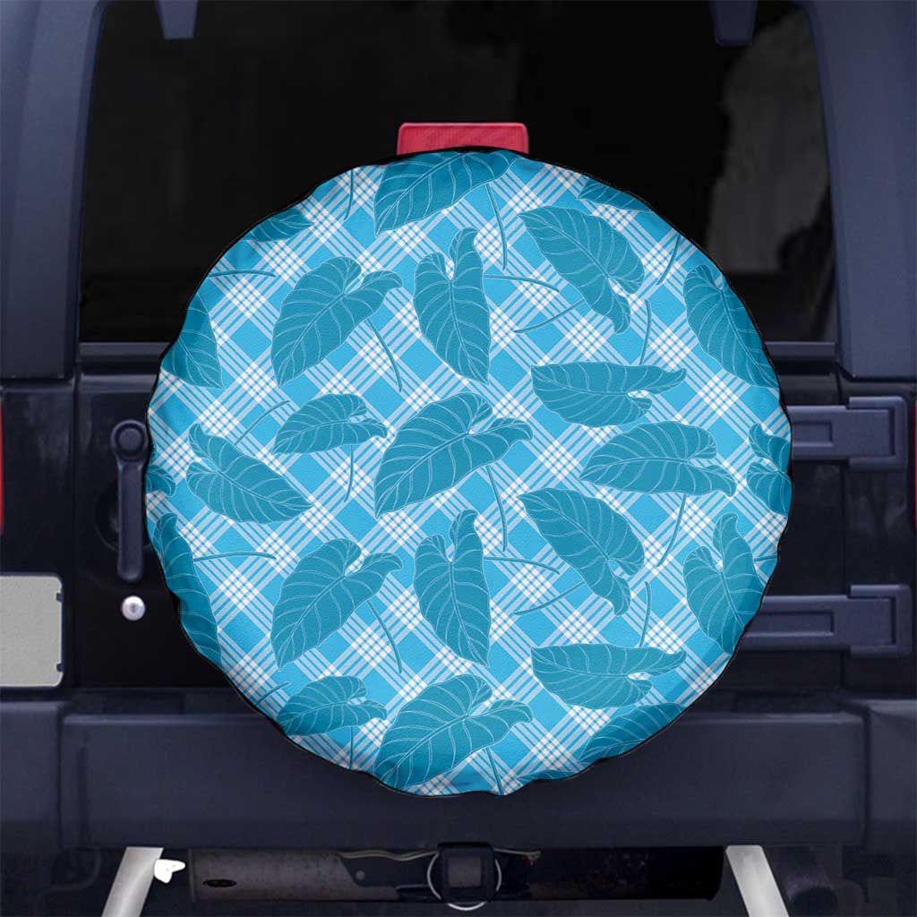Blue Hawaii Kalo Palaka Motifs Spare Tire Cover Hawaiian Taro Leaves Elegant Vibes LT14 No hole Blue - Polynesian Pride