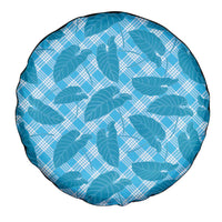 Blue Hawaii Kalo Palaka Motifs Spare Tire Cover Hawaiian Taro Leaves Elegant Vibes LT14 - Polynesian Pride