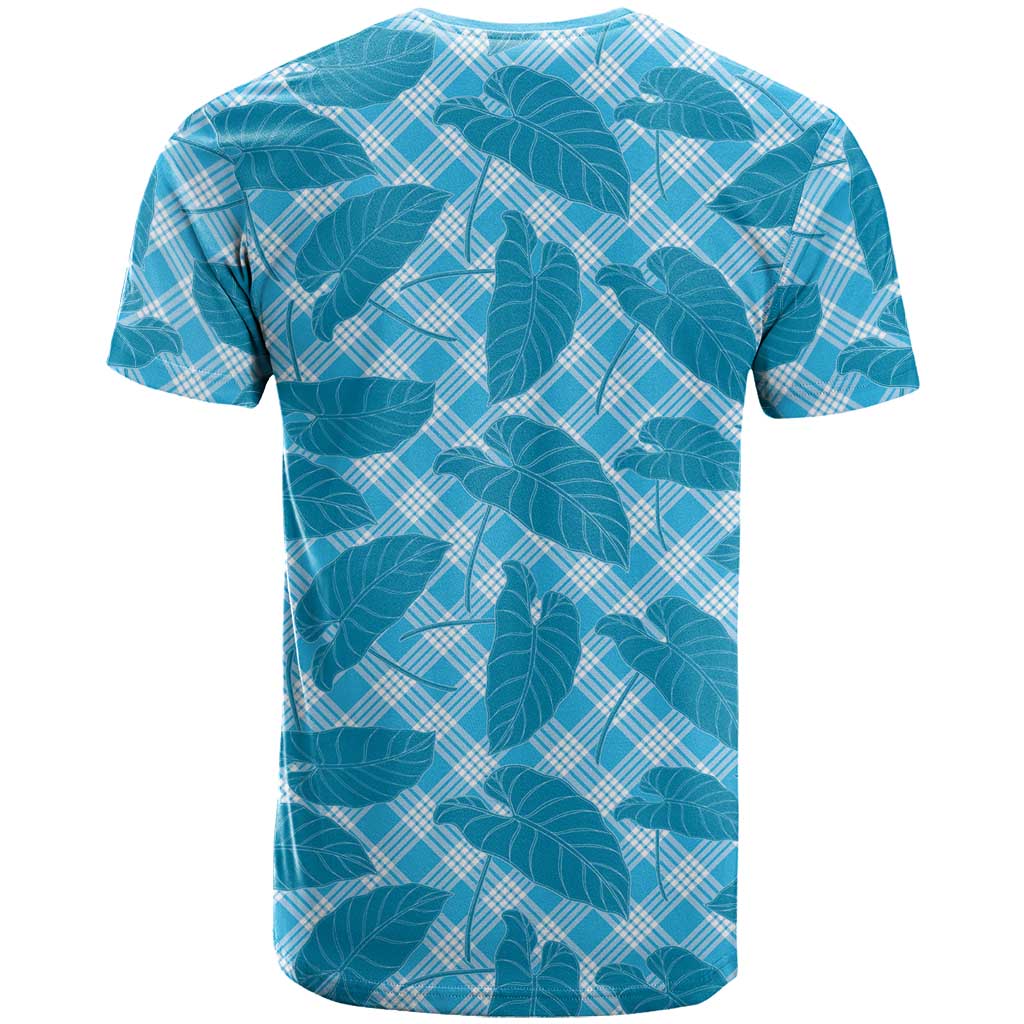 Blue Hawaii Kalo Palaka Motifs T Shirt Hawaiian Taro Leaves Elegant Vibes LT14 - Polynesian Pride
