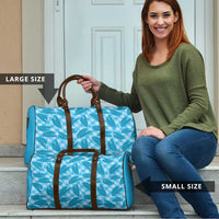 Blue Hawaii Kalo Palaka Motifs Travel Bag Hawaiian Taro Leaves Elegant Vibes LT14 - Polynesian Pride