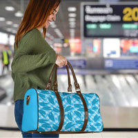Blue Hawaii Kalo Palaka Motifs Travel Bag Hawaiian Taro Leaves Elegant Vibes LT14 - Polynesian Pride