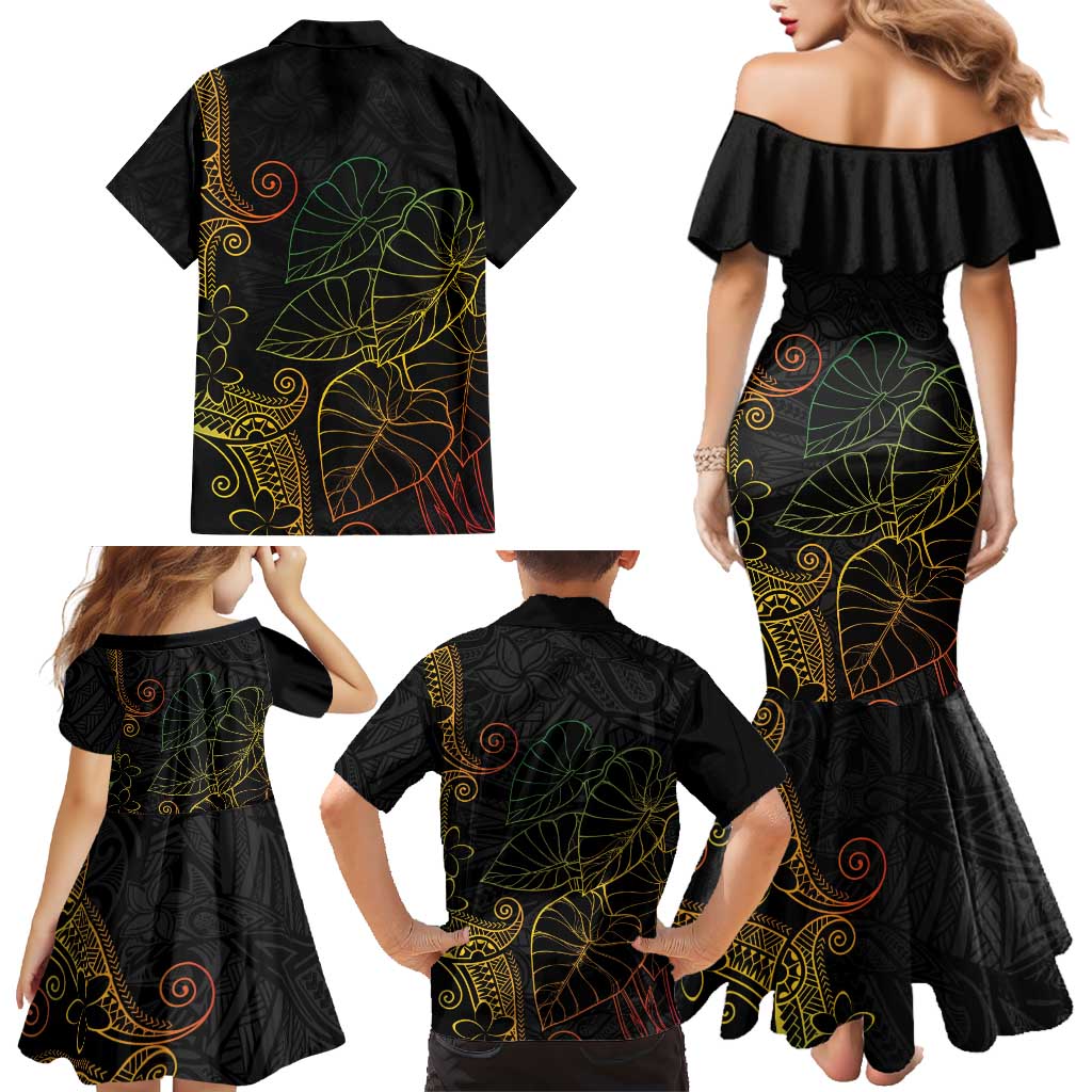 Aloha Hawaii Kalo Family Matching Mermaid Dress and Hawaiian Shirt Reggae Taro Polynesian Pattern LT14 - Polynesian Pride