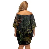 Aloha Hawaii Kalo Family Matching Off Shoulder Short Dress and Hawaiian Shirt Reggae Taro Polynesian Pattern LT14 - Polynesian Pride