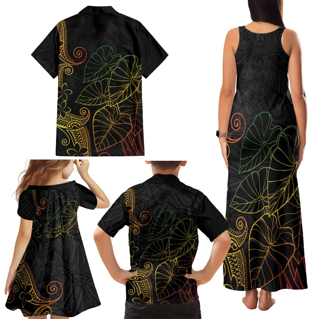 Aloha Hawaii Kalo Family Matching Tank Maxi Dress and Hawaiian Shirt Reggae Taro Polynesian Pattern LT14 - Polynesian Pride