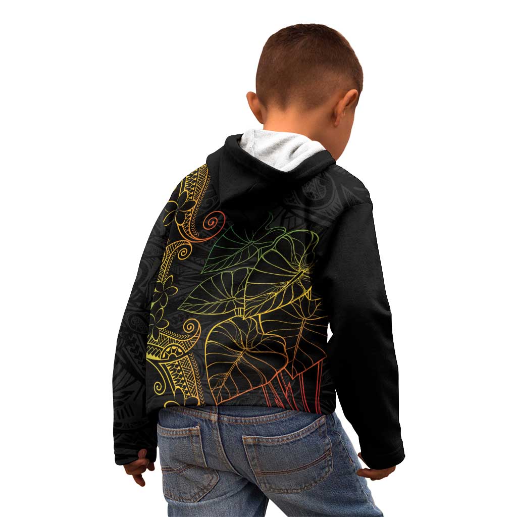 Aloha Hawaii Kalo Kid Hoodie Reggae Taro Polynesian Pattern - Polynesian Pride