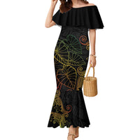 Aloha Hawaii Kalo Mermaid Dress Reggae Taro Polynesian Pattern LT14 Women Black - Polynesian Pride