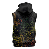 Aloha Hawaii Kalo Sleeveless Zip Hoodie Reggae Taro Polynesian Pattern LT14 - Polynesian Pride
