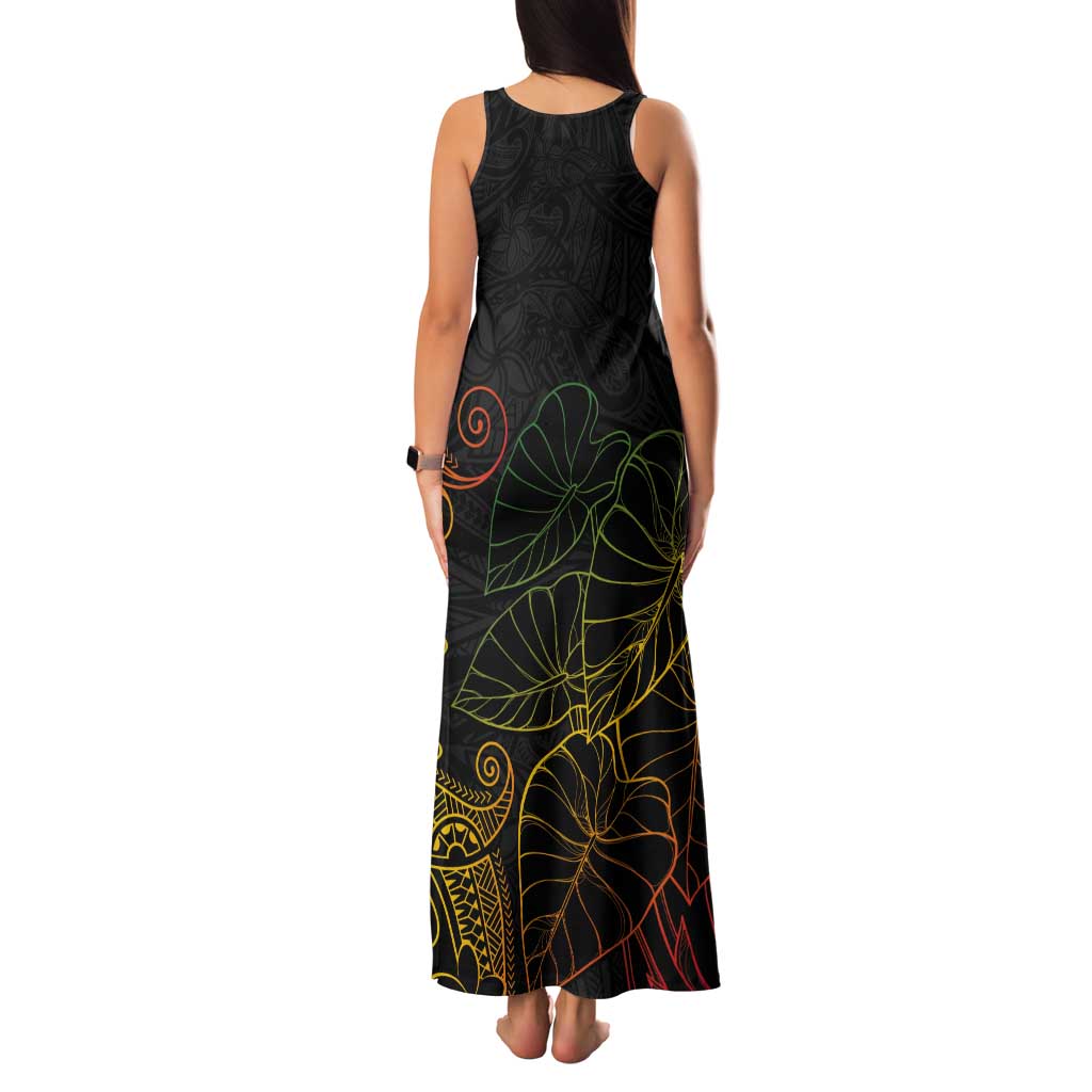 Aloha Hawaii Kalo Tank Maxi Dress Reggae Taro Polynesian Pattern LT14 - Polynesian Pride
