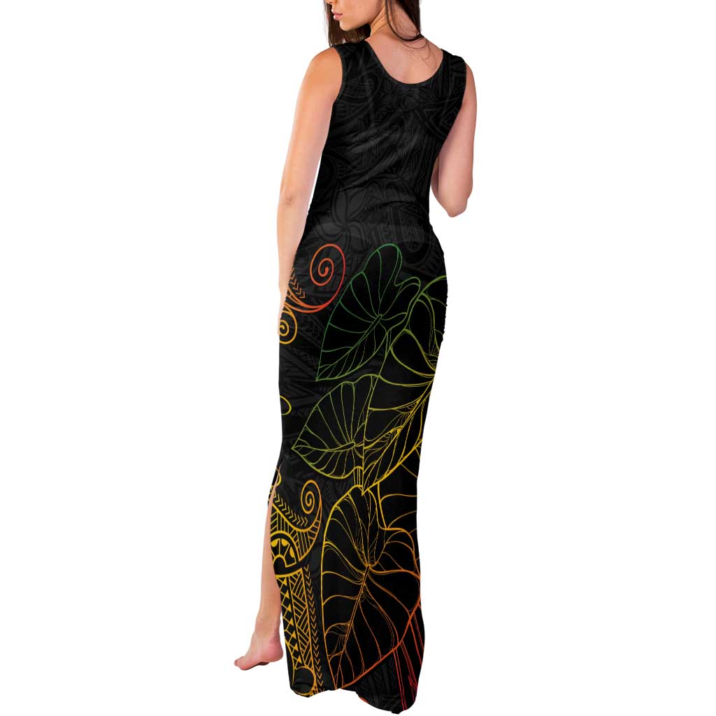 Aloha Hawaii Kalo Tank Maxi Dress Reggae Taro Polynesian Pattern LT14 - Polynesian Pride