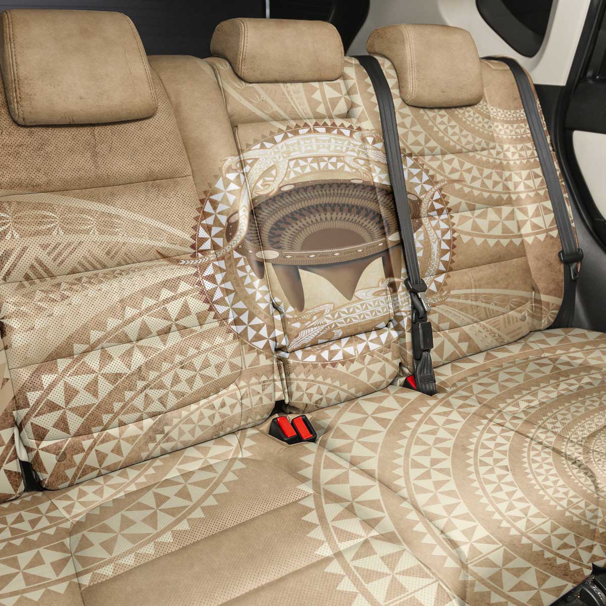 Tonga Skink Kava Bowl Back Car Seat Cover Vintage Tongan Ngatu Pattern